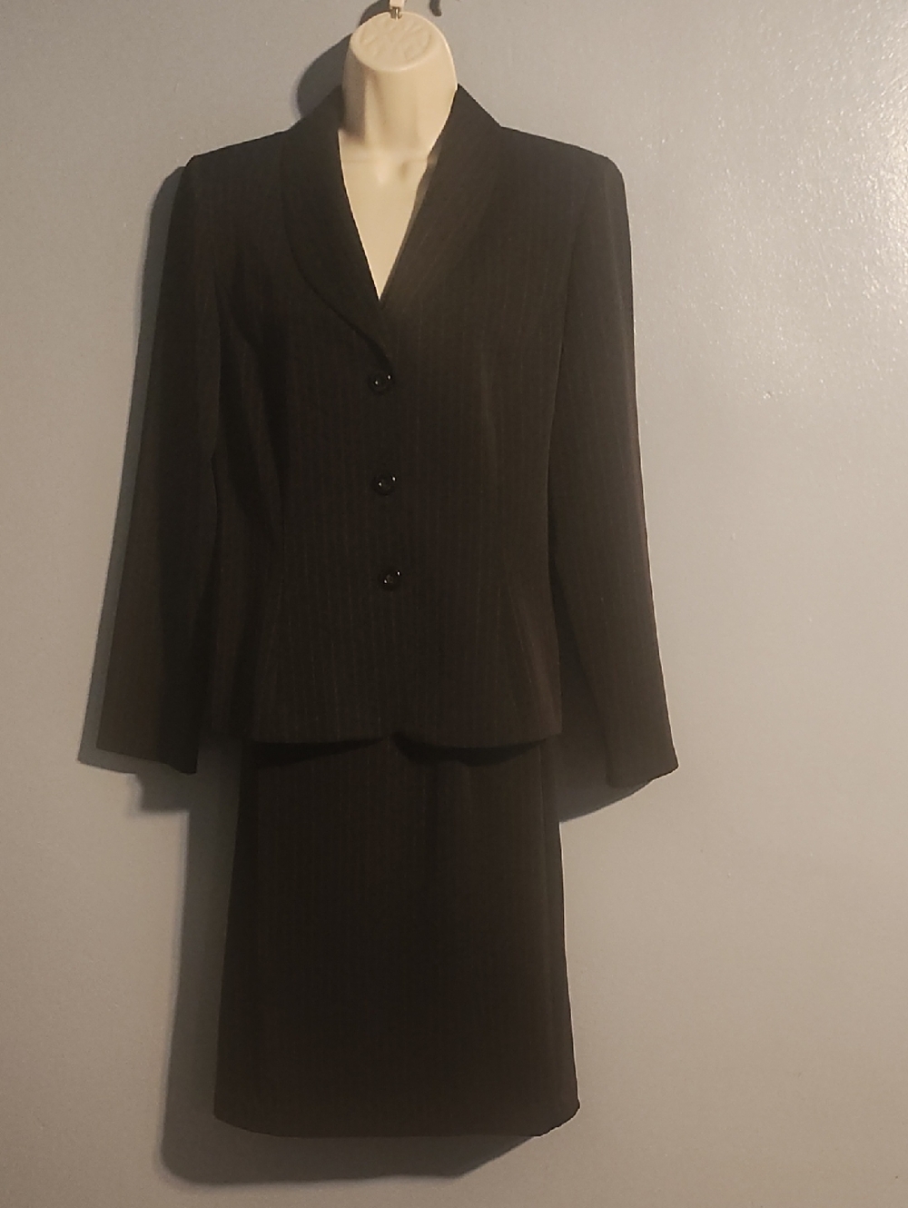 Danny & Nicole Classic Black With Red Pinstripe Women's Skirt Set